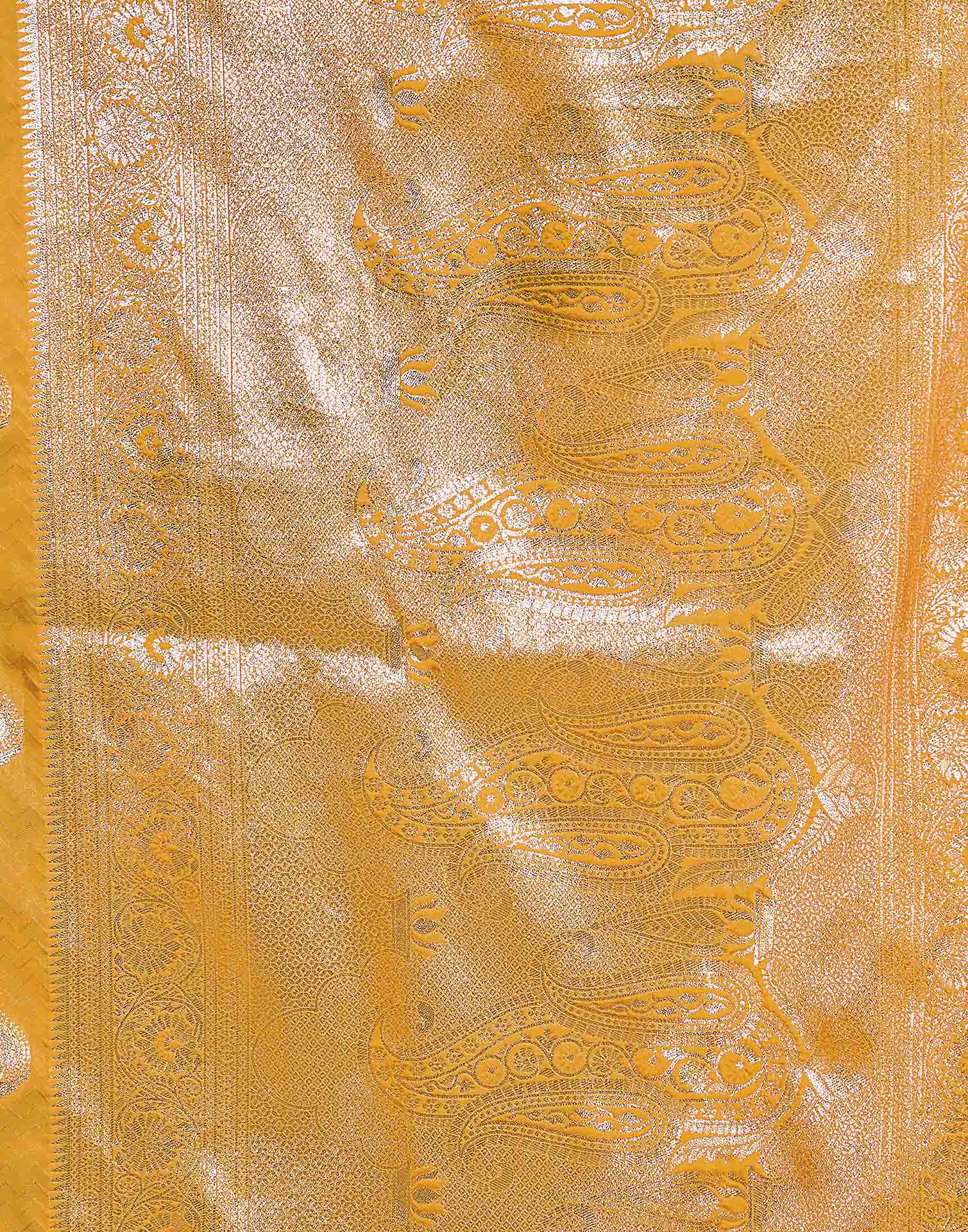 Yellow Silk Woven Banarasi Saree