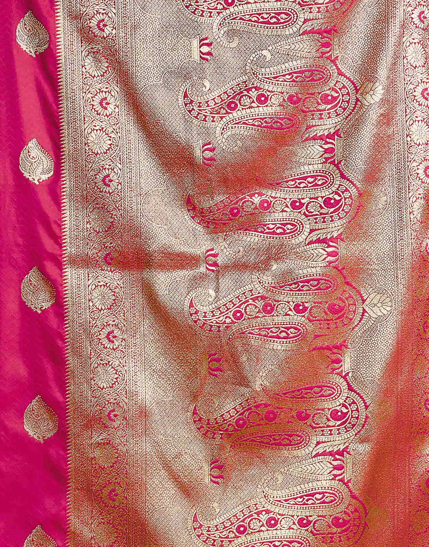 Pink Silk Woven Banarasi Saree