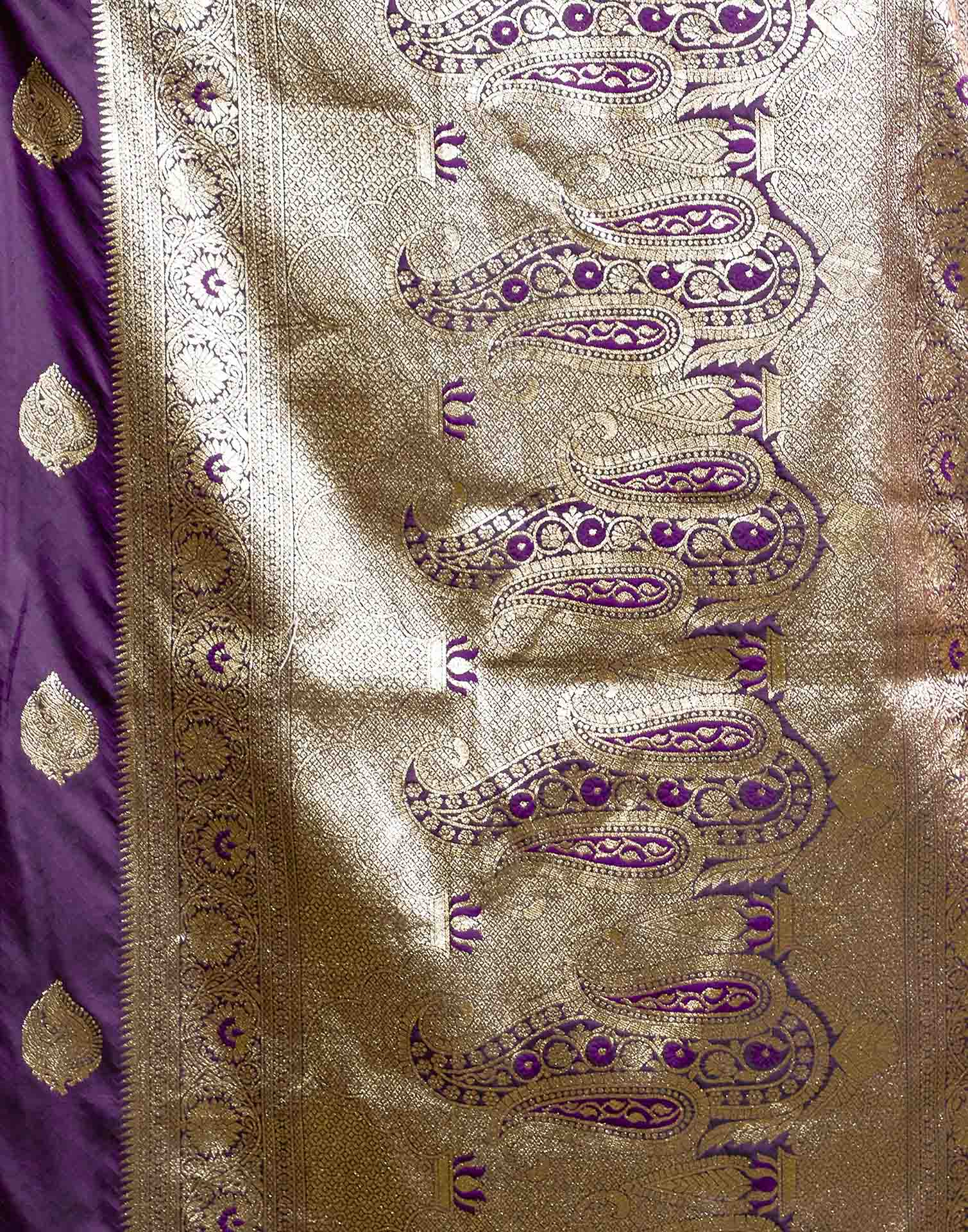Purple Silk Woven Banarasi Saree