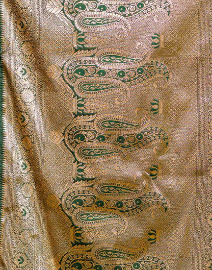 Dark Green Silk Woven Banarasi Saree