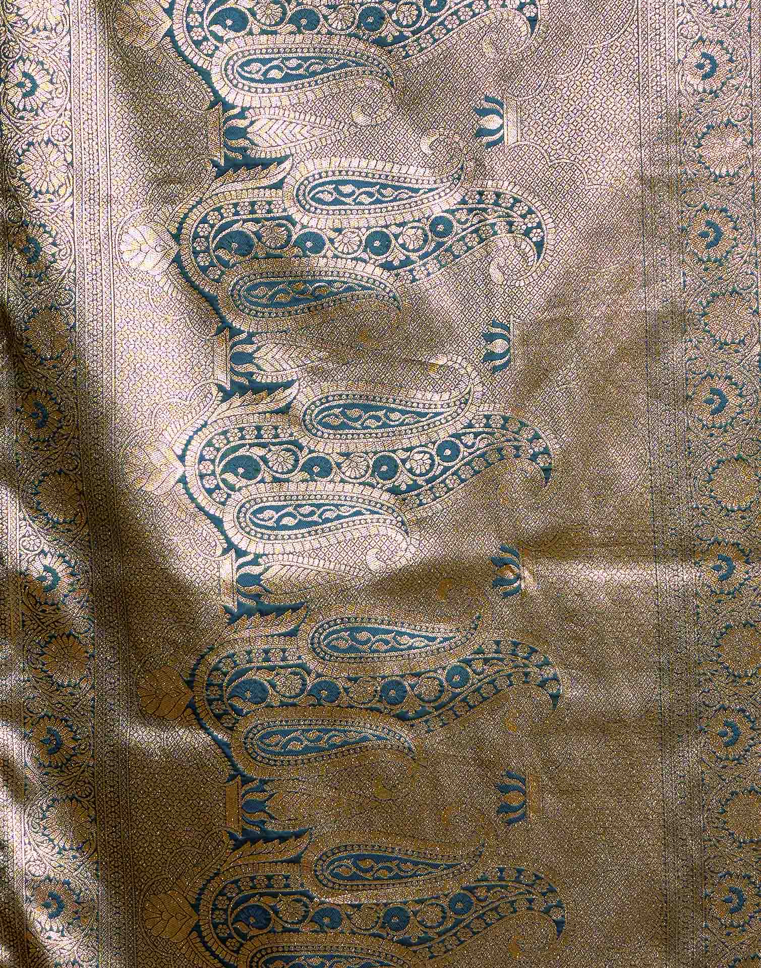 Dark Blue Silk Woven Banarasi Saree