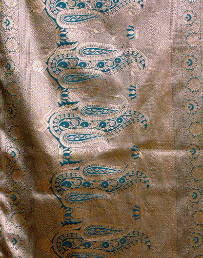 Dark Blue Silk Woven Banarasi Saree