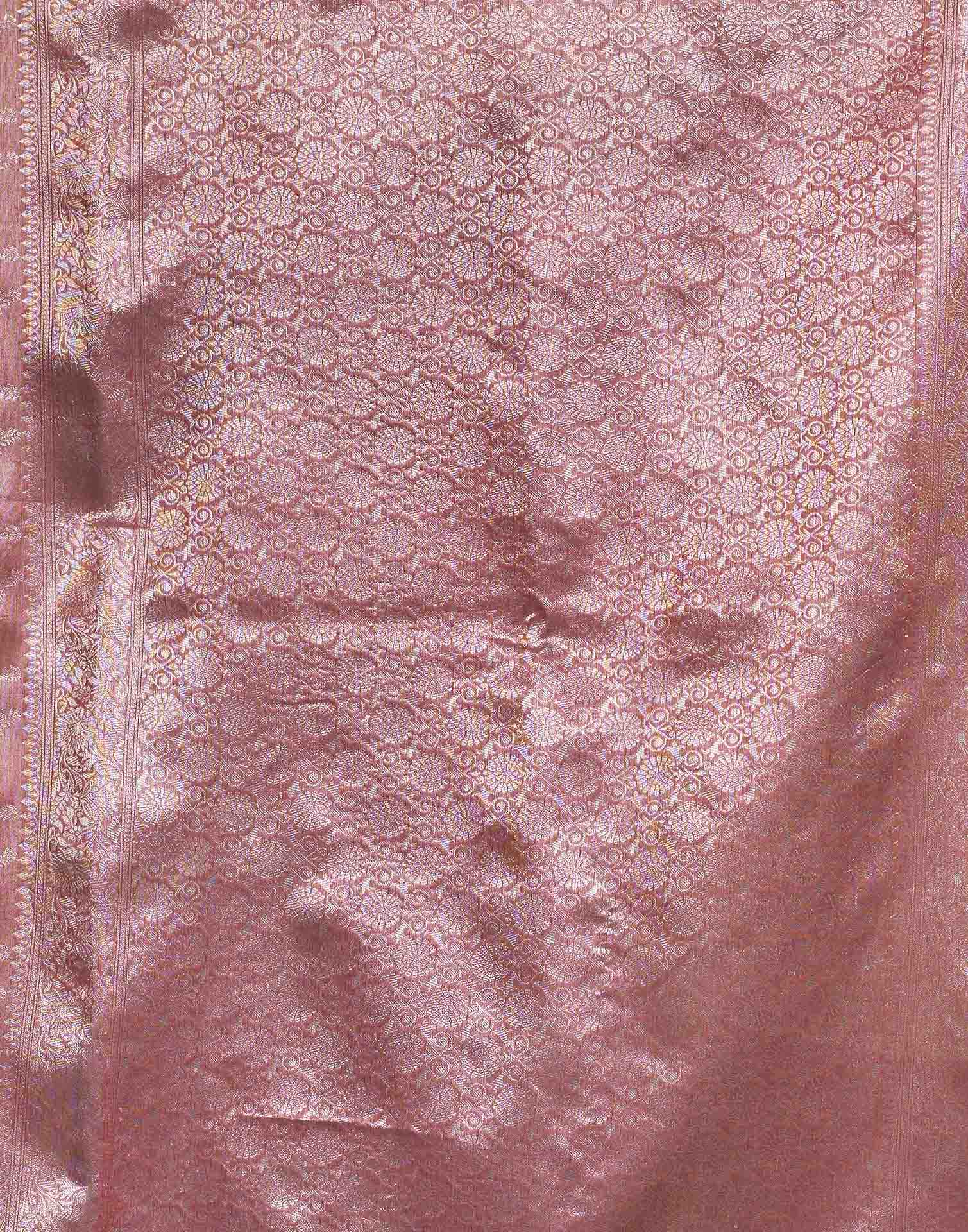 Dusty Rose Silk Woven Banarasi Saree