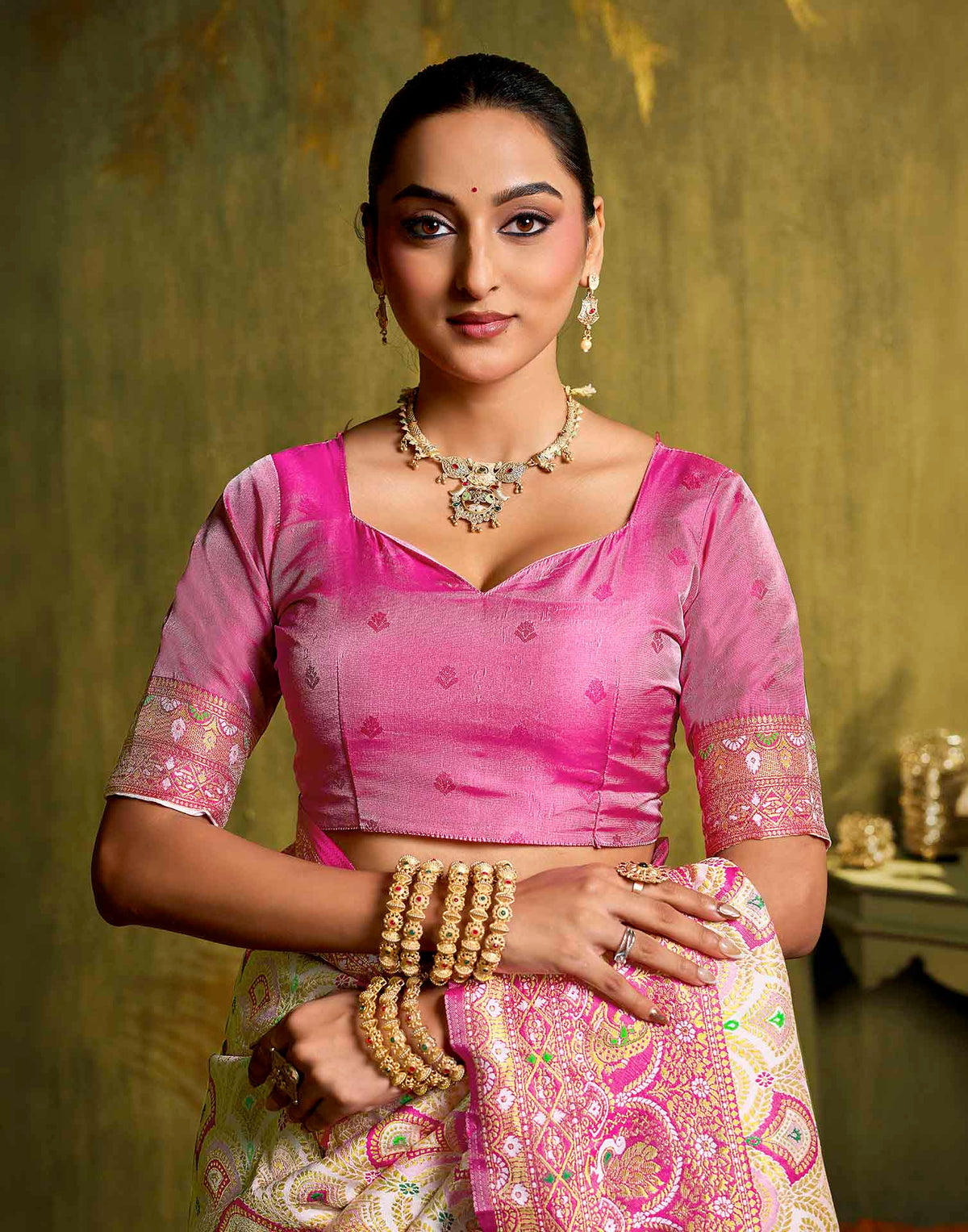 Off White Silk Woven Patola Saree