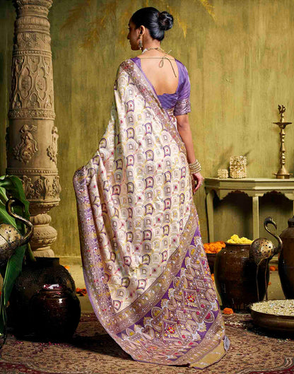 Off White Silk Woven Patola Saree