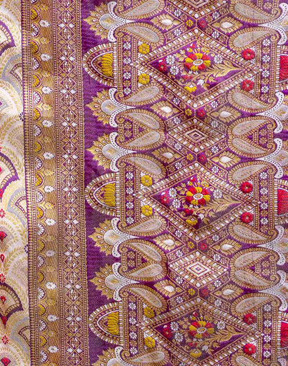 Off White Silk Woven Patola Saree
