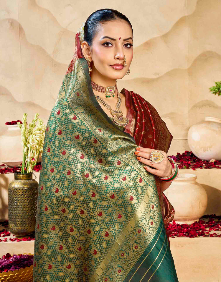 Red Silk Woven Banarasi Saree