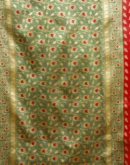 Red Silk Woven Banarasi Saree