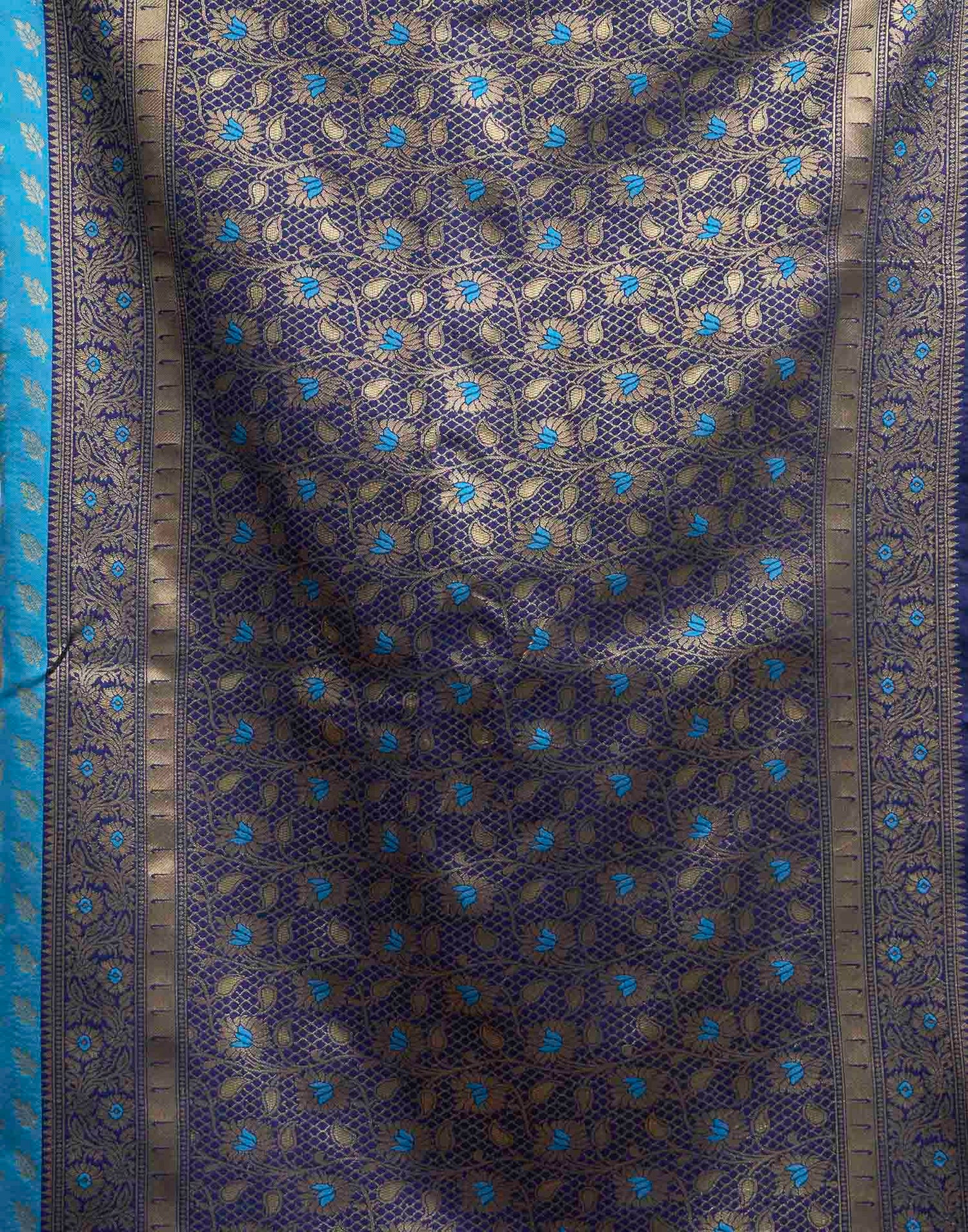 Blue Silk Woven Banarasi Saree