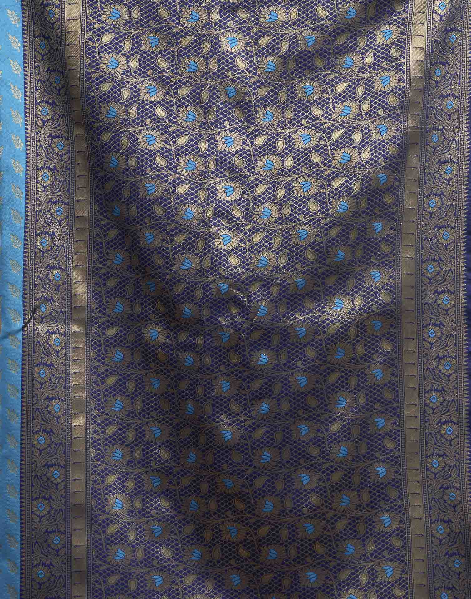 Blue Silk Woven Banarasi Saree