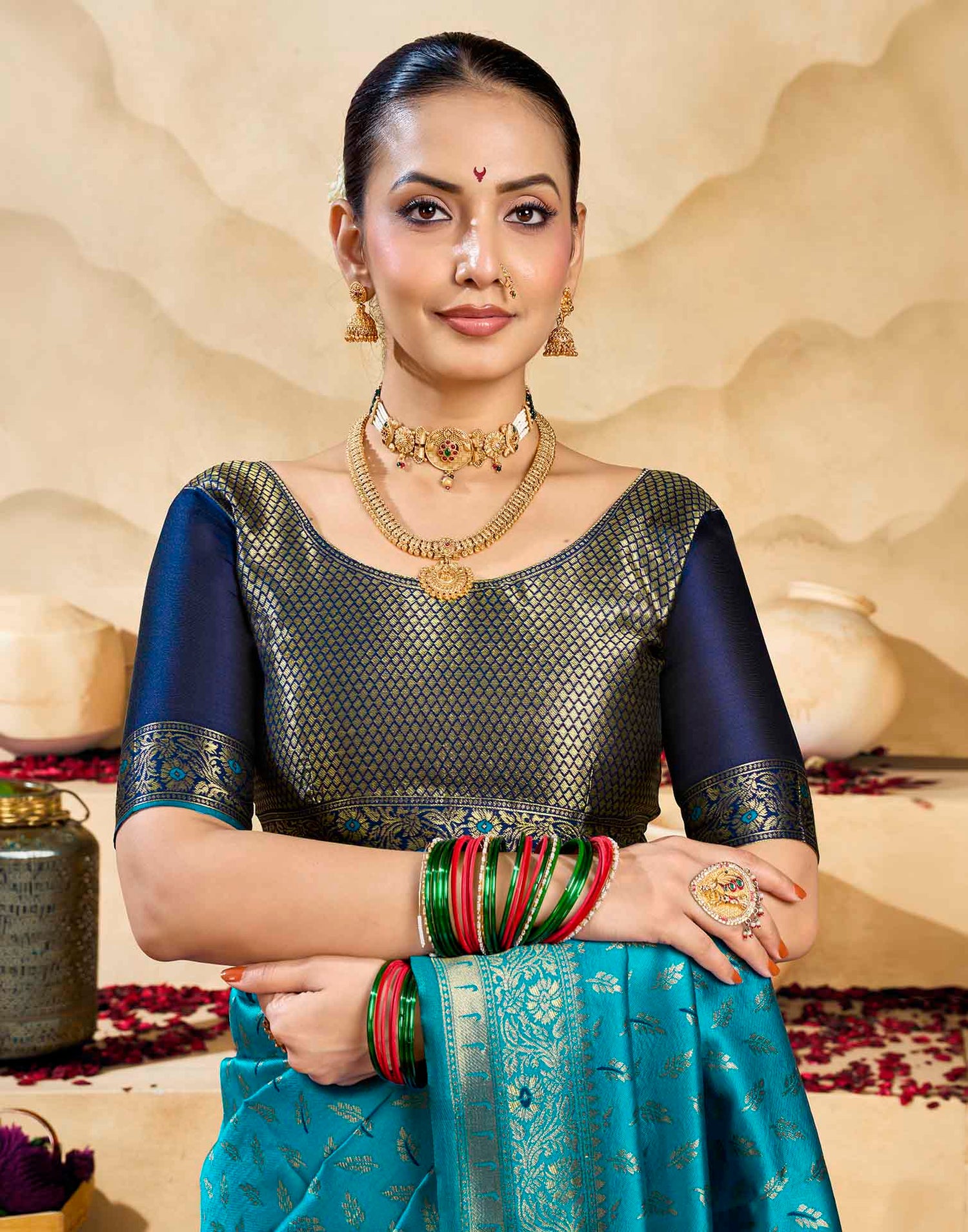 Blue Silk Woven Banarasi Saree