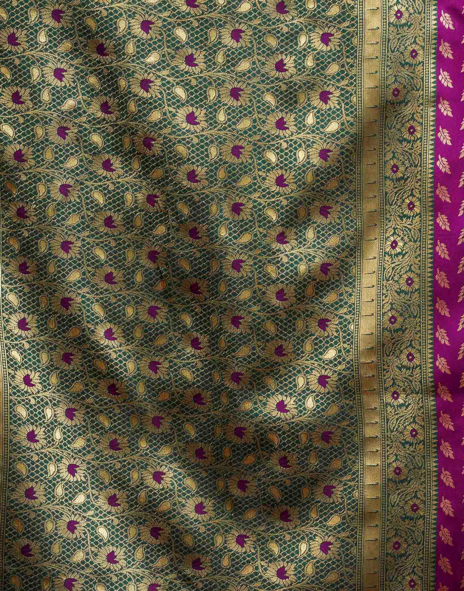 Purple Silk Woven Banarasi Saree