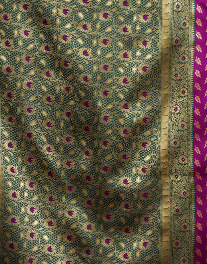 Purple Silk Woven Banarasi Saree
