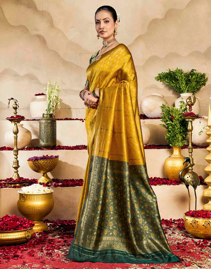 Yellow Silk Woven Banarasi Saree