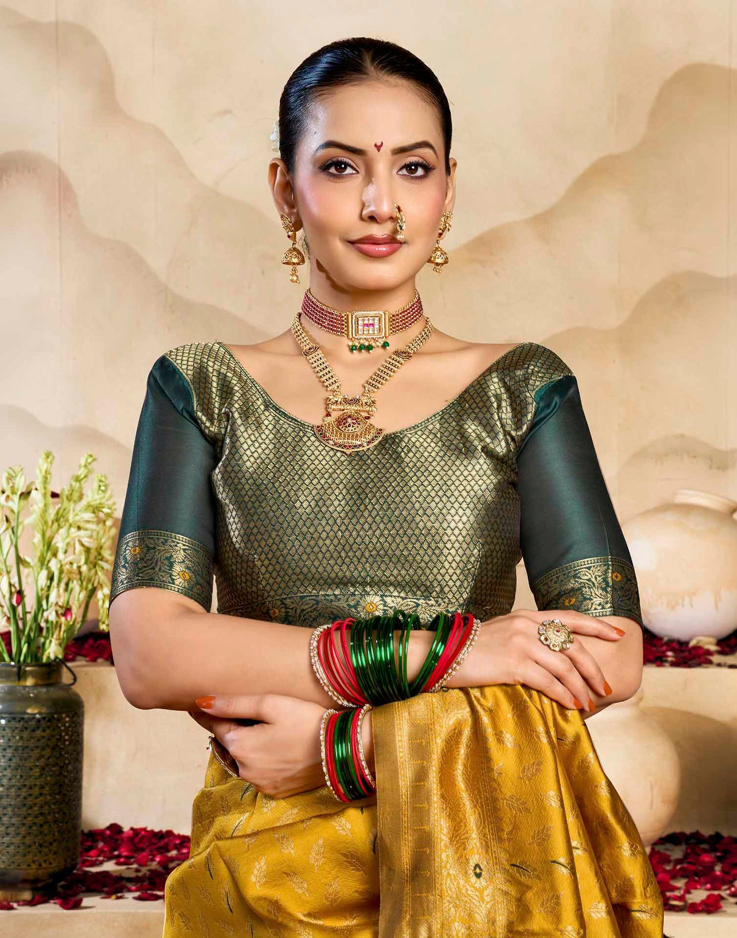 Yellow Silk Woven Banarasi Saree