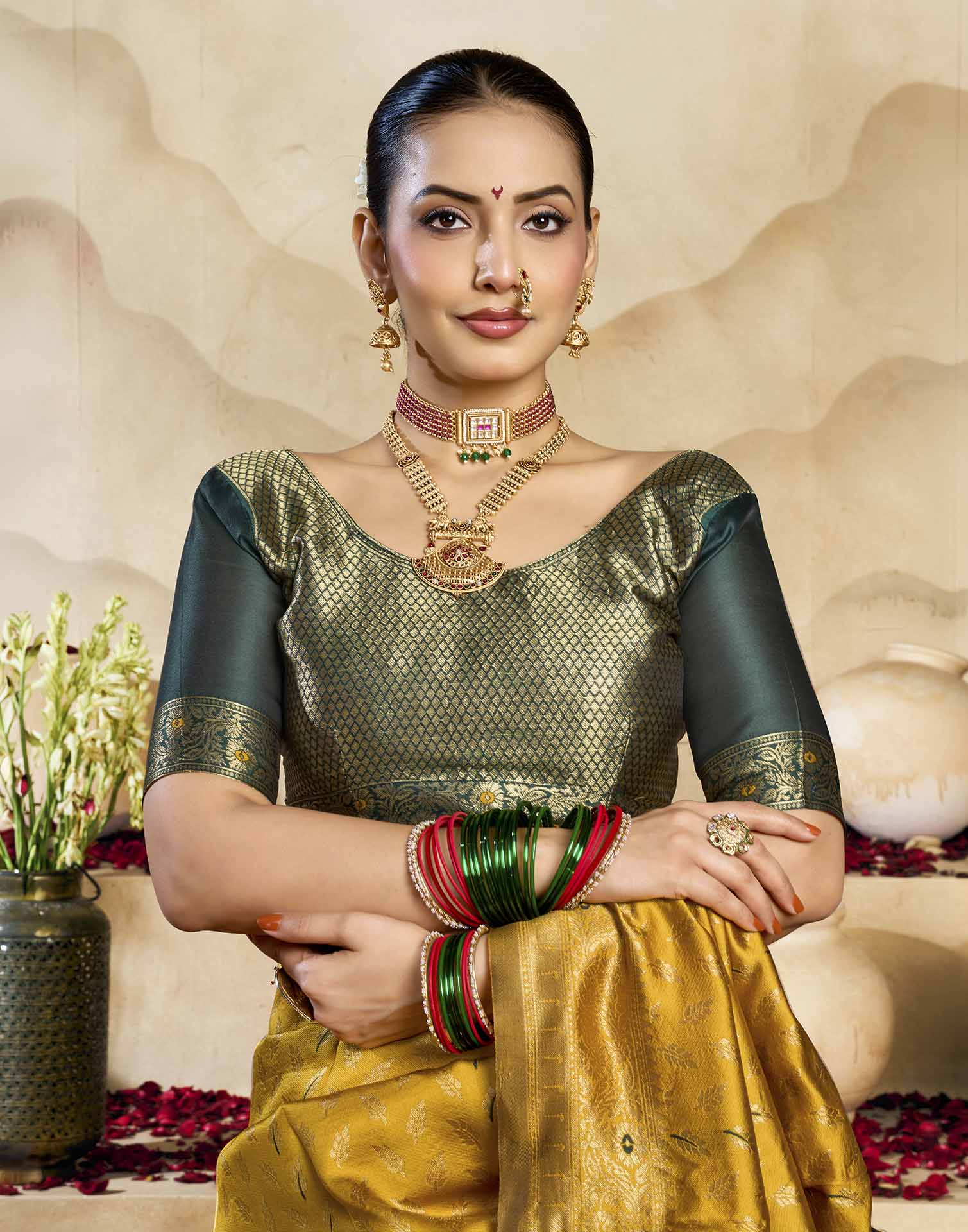 Yellow Silk Woven Banarasi Saree