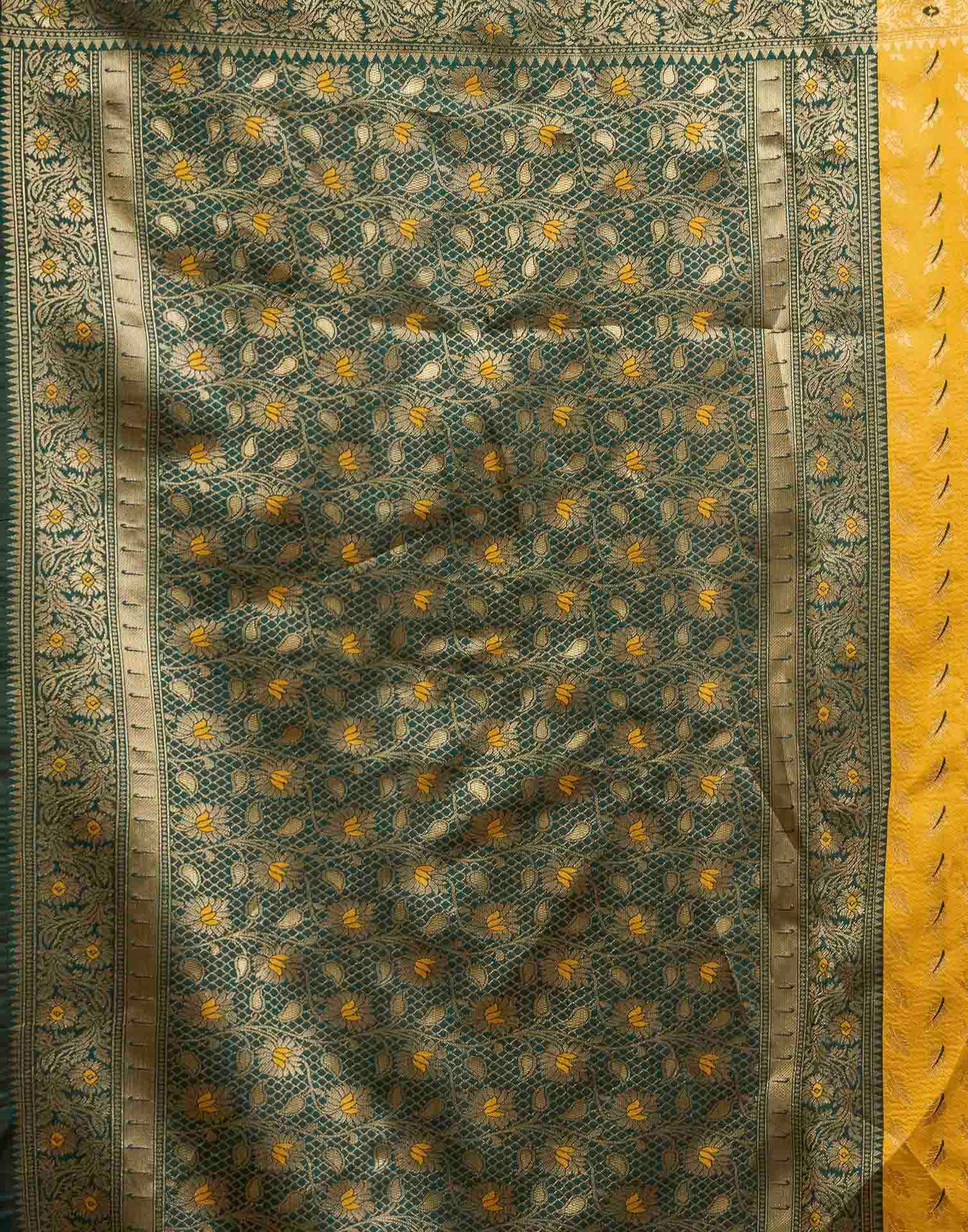 Yellow Silk Woven Banarasi Saree
