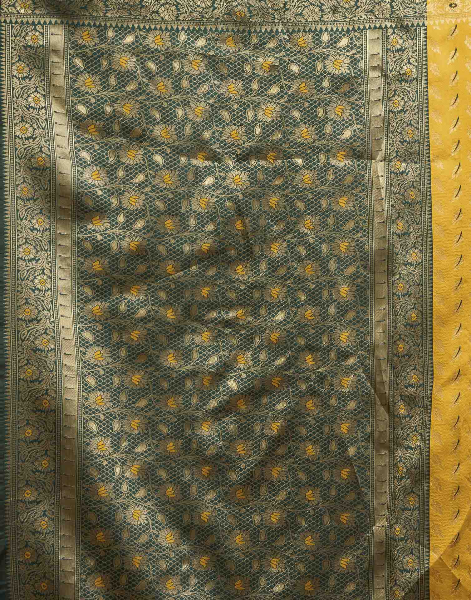 Yellow Silk Woven Banarasi Saree