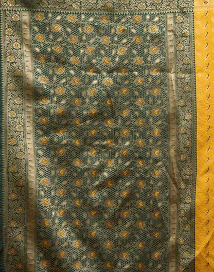 Yellow Silk Woven Banarasi Saree
