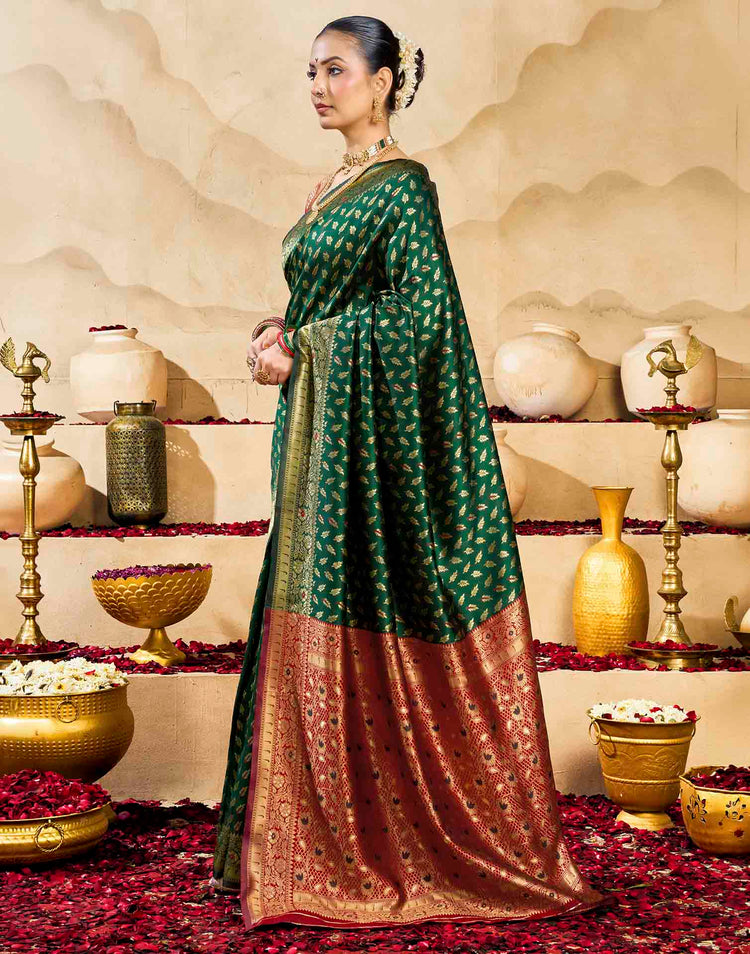 Green Silk Woven Banarasi Saree