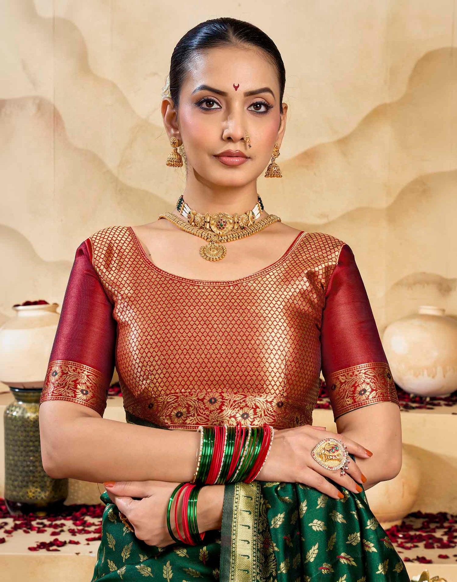 Green Silk Woven Banarasi Saree