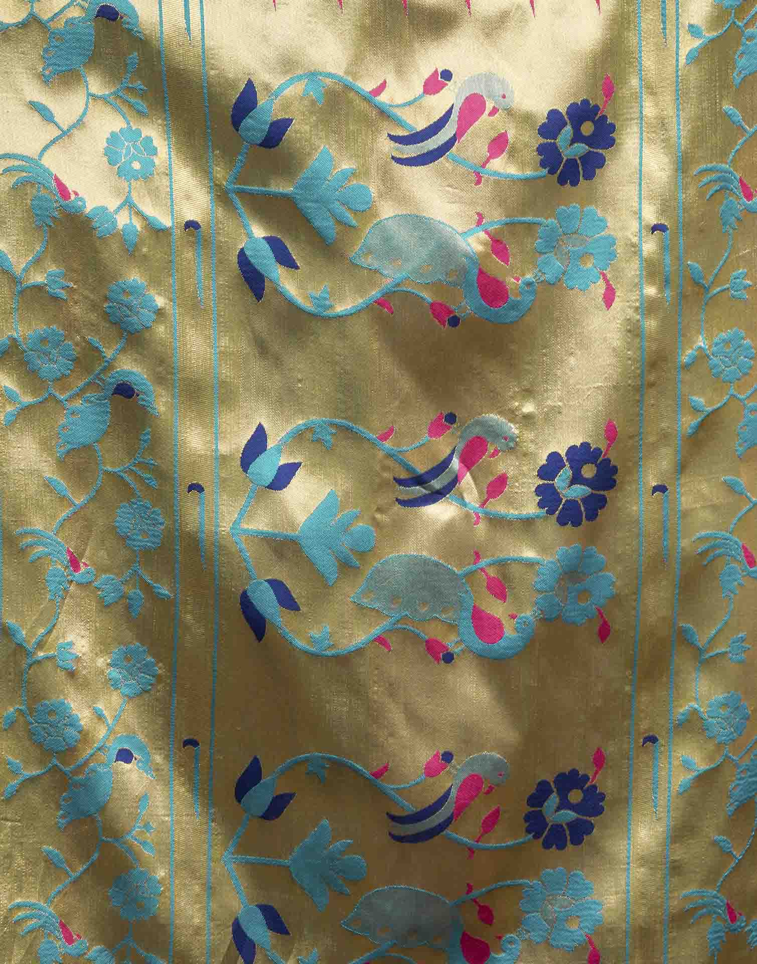 Sky Blue Silk Woven Paithani Saree