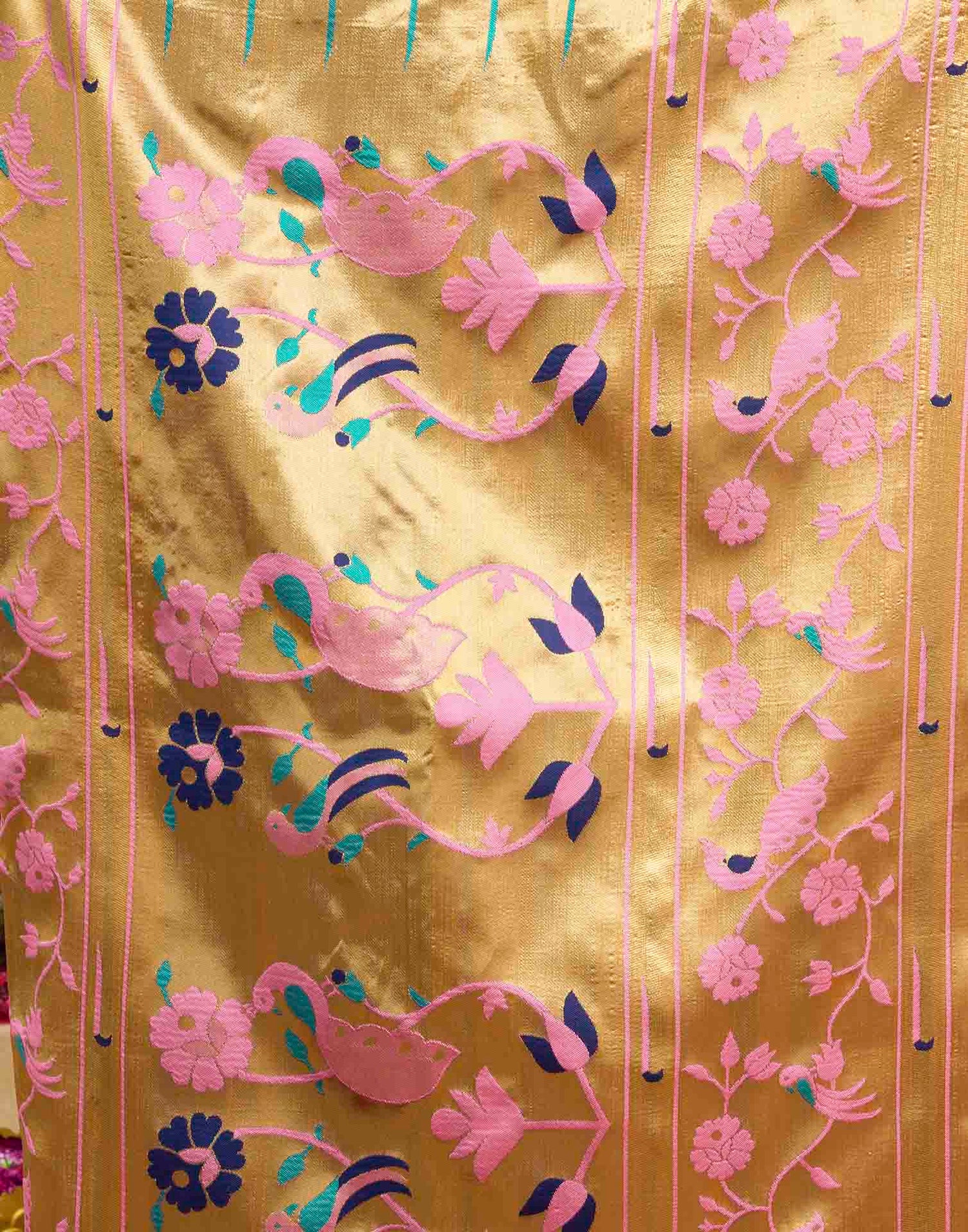 Baby Pink Silk Woven Paithani Saree