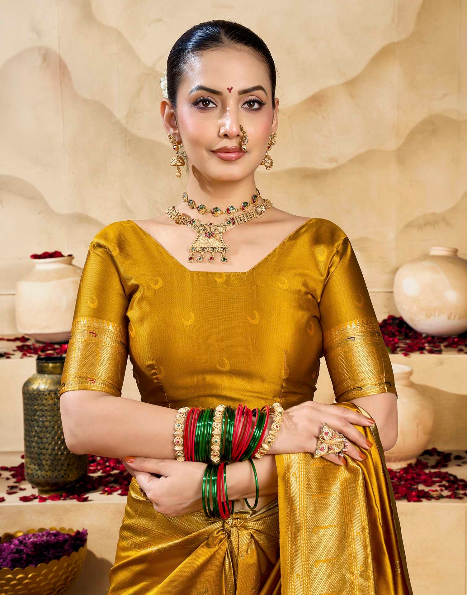 Yellow Silk Woven Paithani Saree