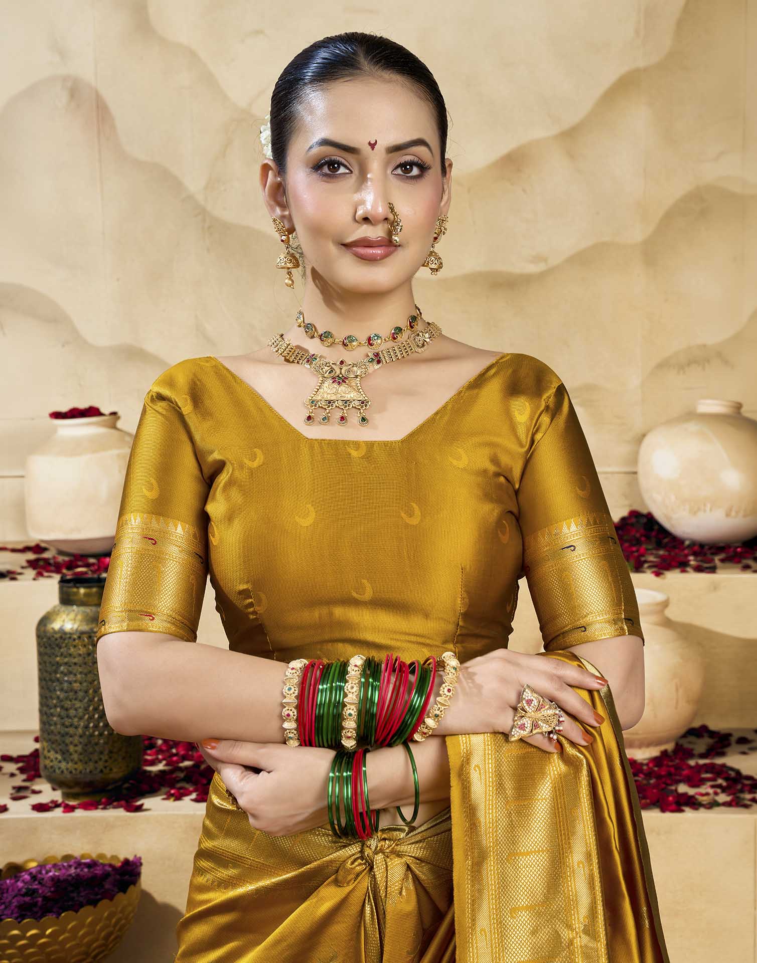 Yellow Silk Woven Paithani Saree