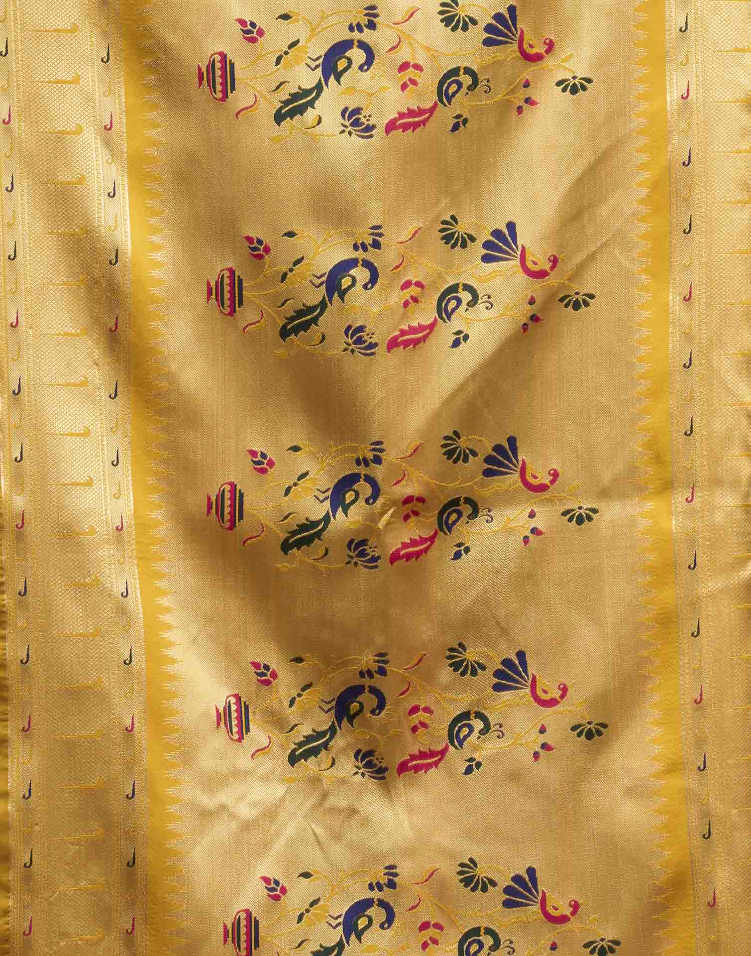 Yellow Silk Woven Paithani Saree