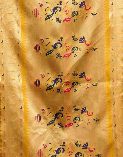 Yellow Silk Woven Paithani Saree