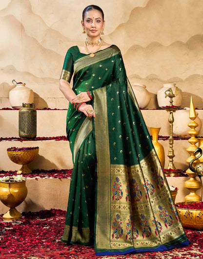 Green Silk Woven Paithani Saree