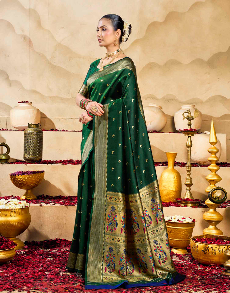 Green Silk Woven Paithani Saree