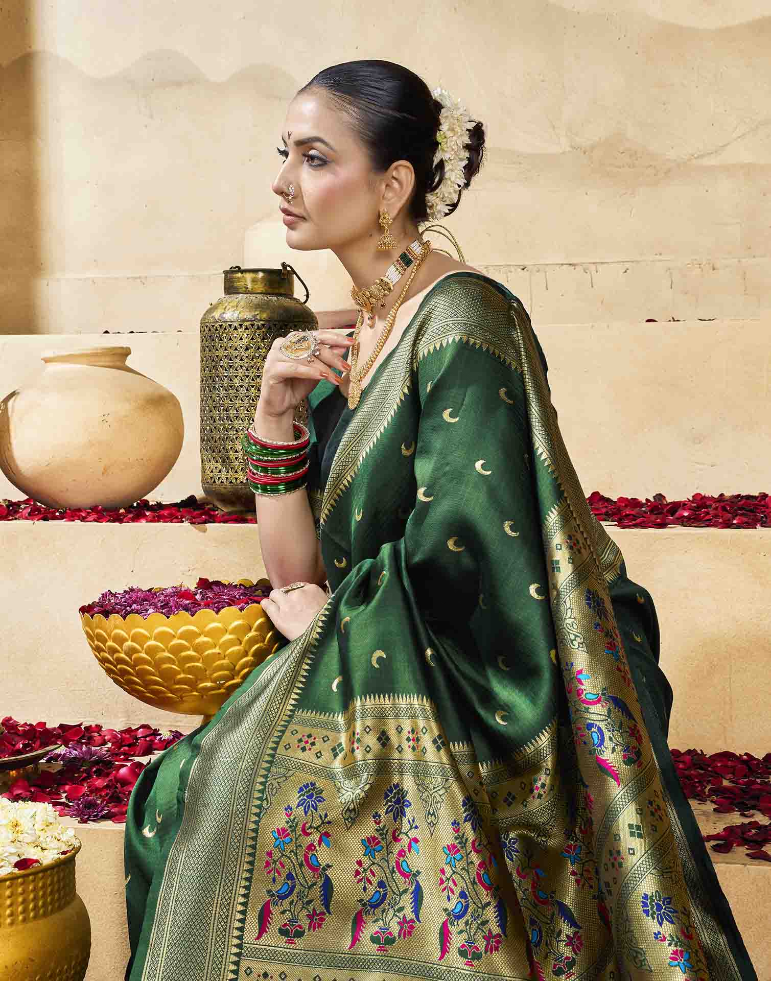 Green Silk Woven Paithani Saree