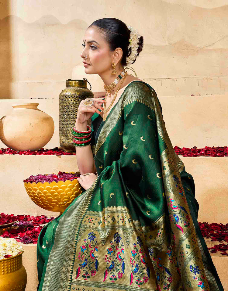 Green Silk Woven Paithani Saree