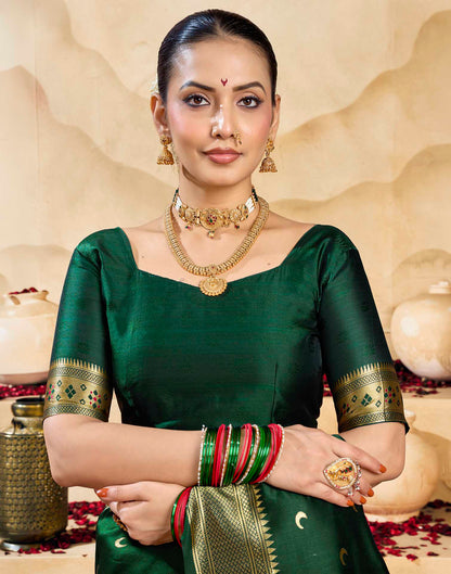 Green Silk Woven Paithani Saree