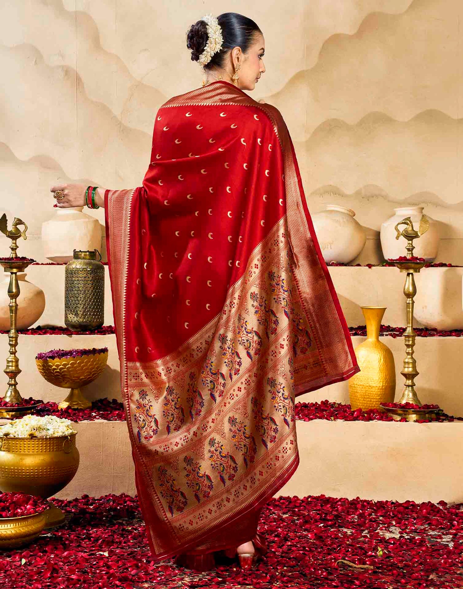 Red Silk Woven Paithani Saree
