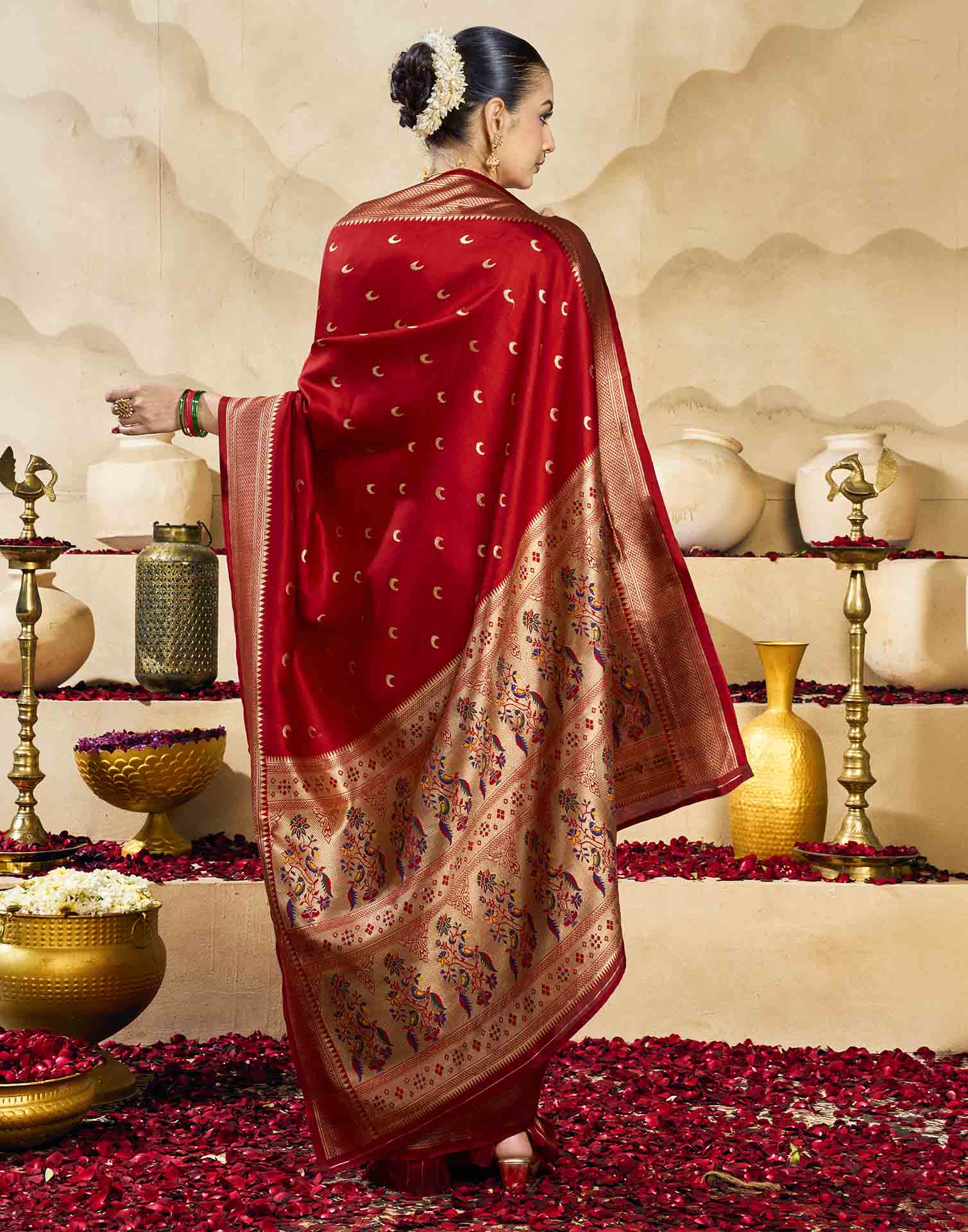 Red Silk Woven Paithani Saree