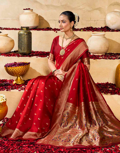Red Silk Woven Paithani Saree