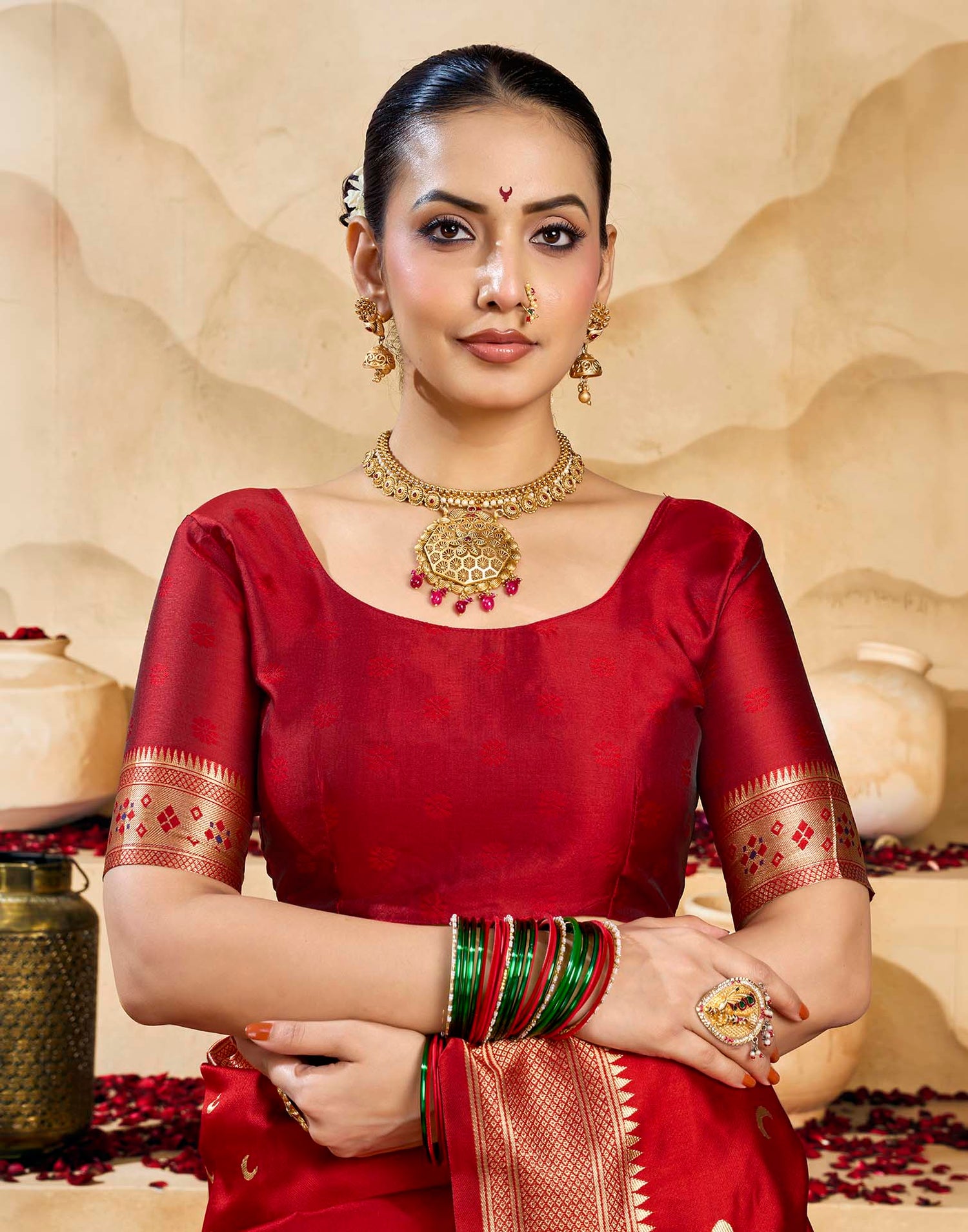 Red Silk Woven Paithani Saree