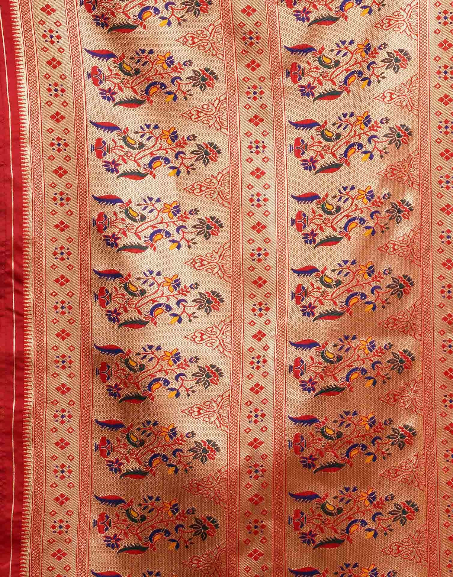 Red Silk Woven Paithani Saree