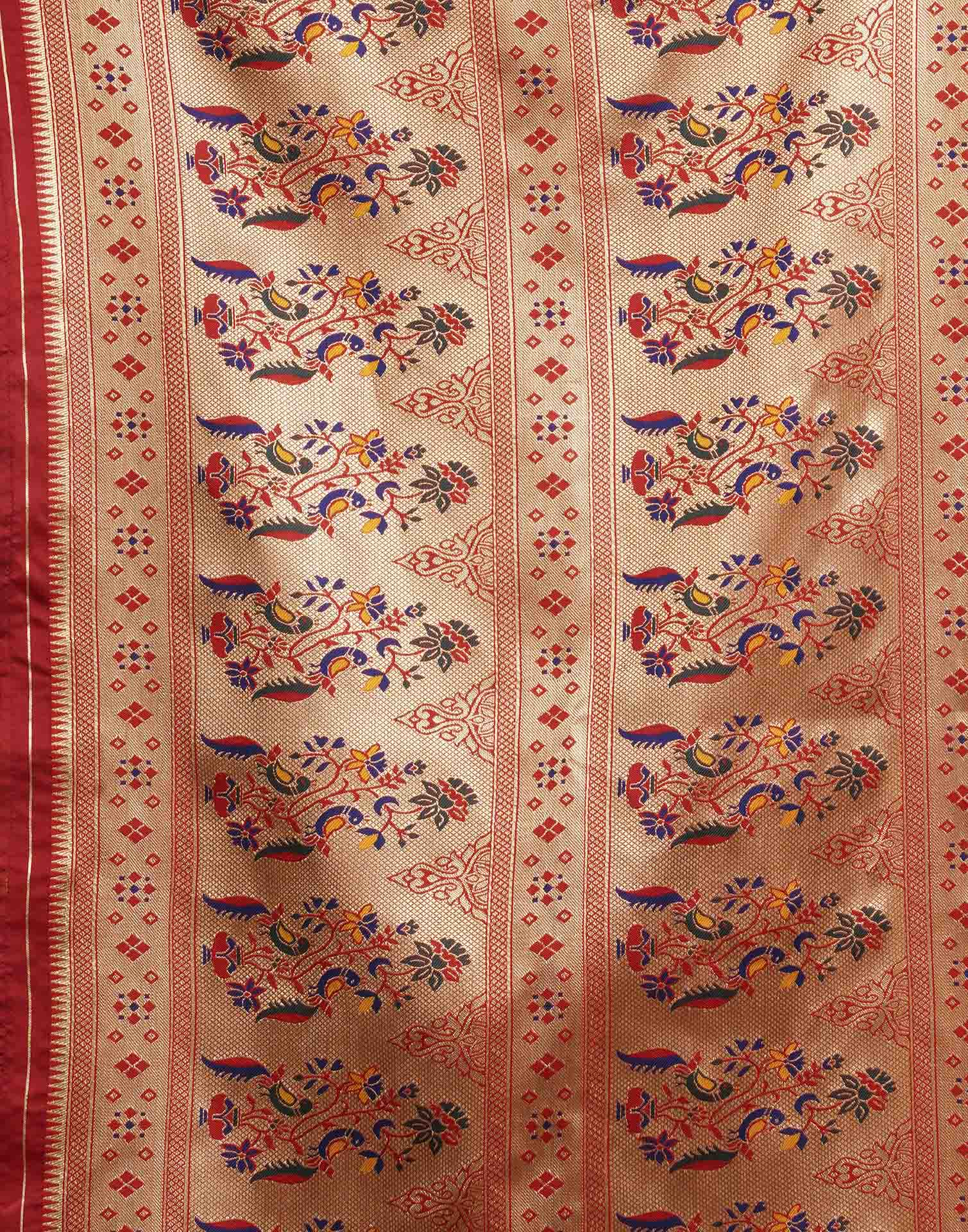 Red Silk Woven Paithani Saree