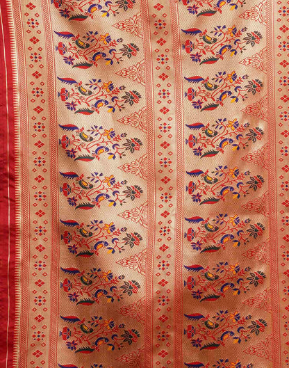 Red Silk Woven Paithani Saree