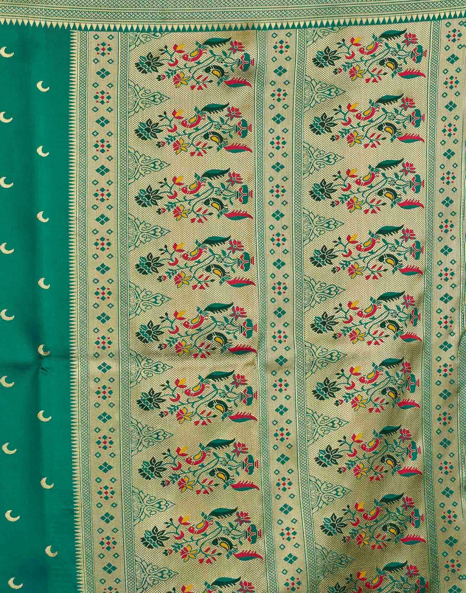 Turquoise Silk Woven Paithani Saree