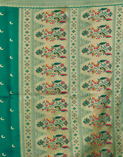 Turquoise Silk Woven Paithani Saree