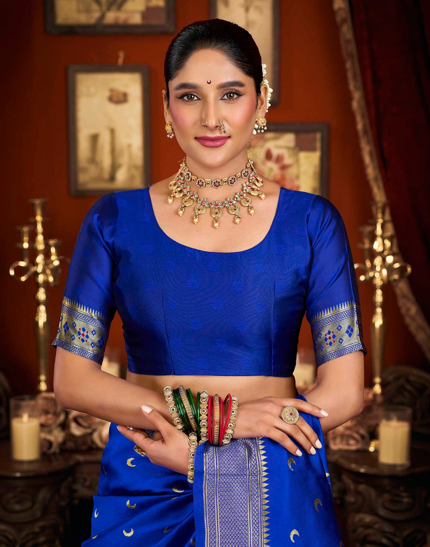 Blue Silk Woven Paithani Saree