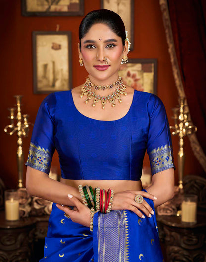 Blue Silk Woven Paithani Saree