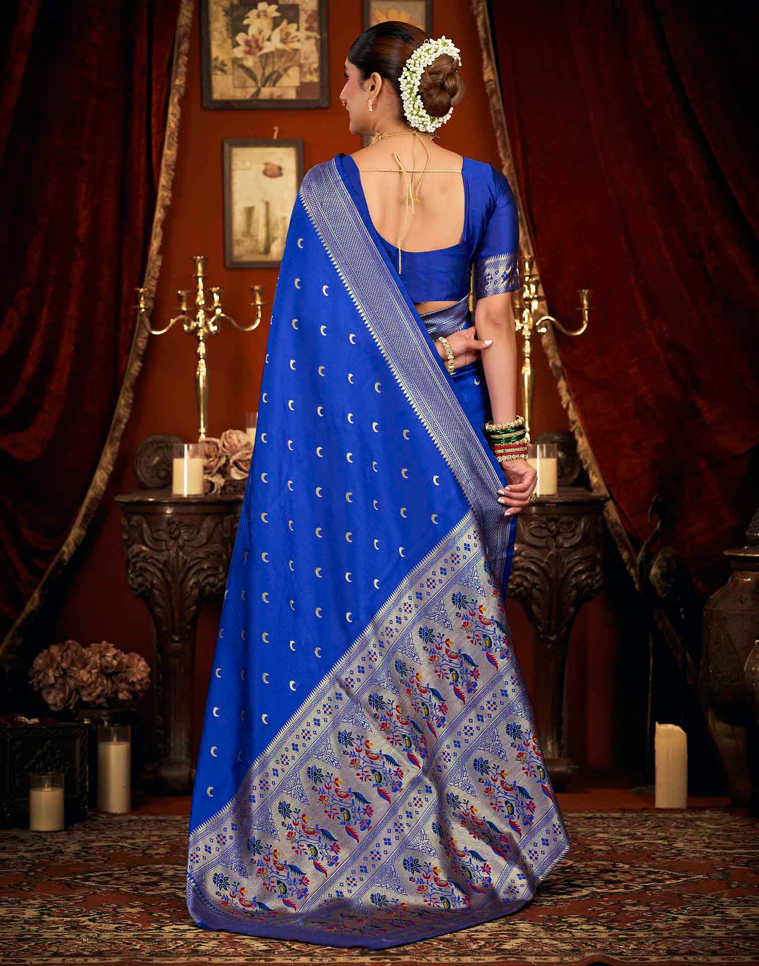 Blue Silk Woven Paithani Saree