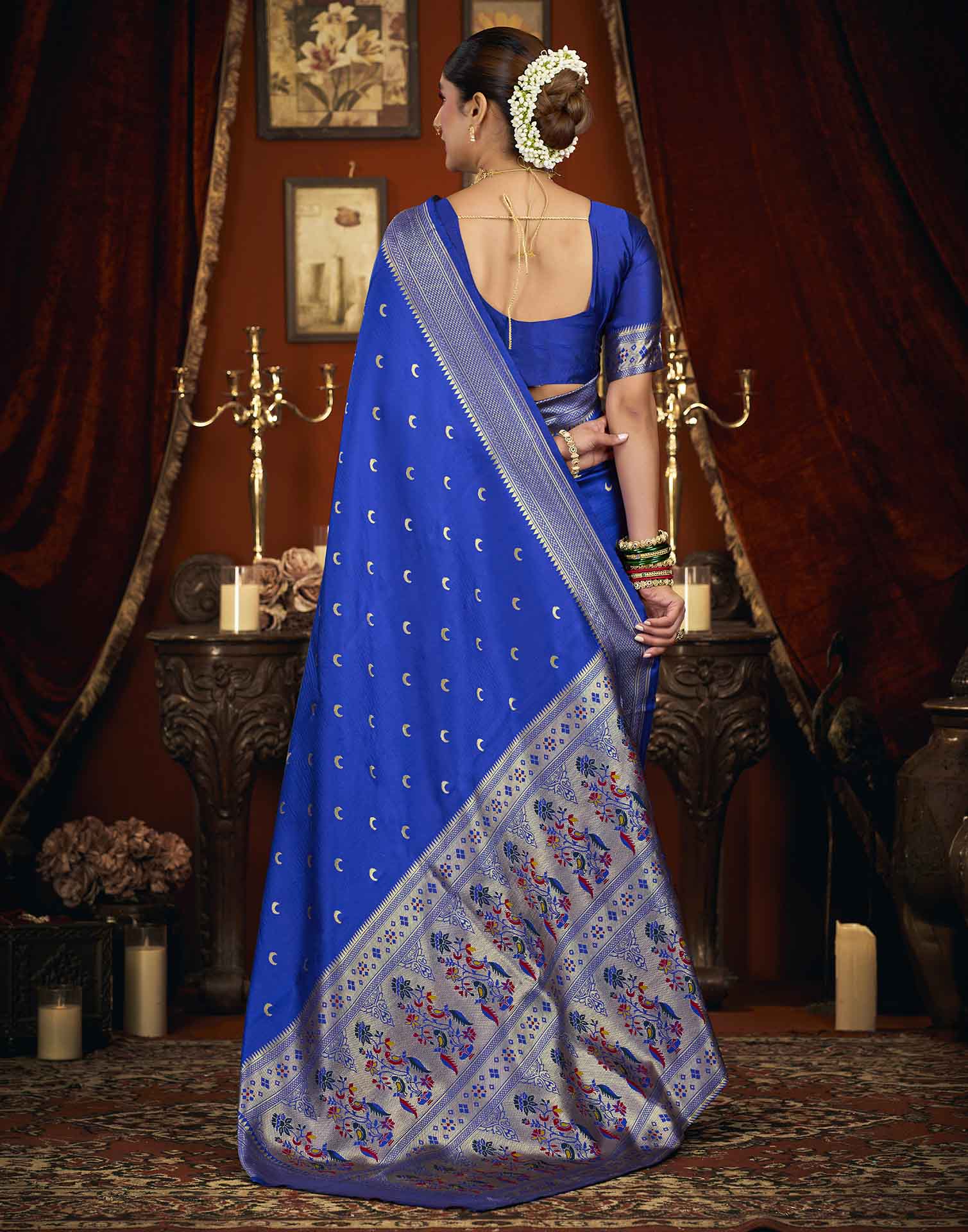 Blue Silk Woven Paithani Saree