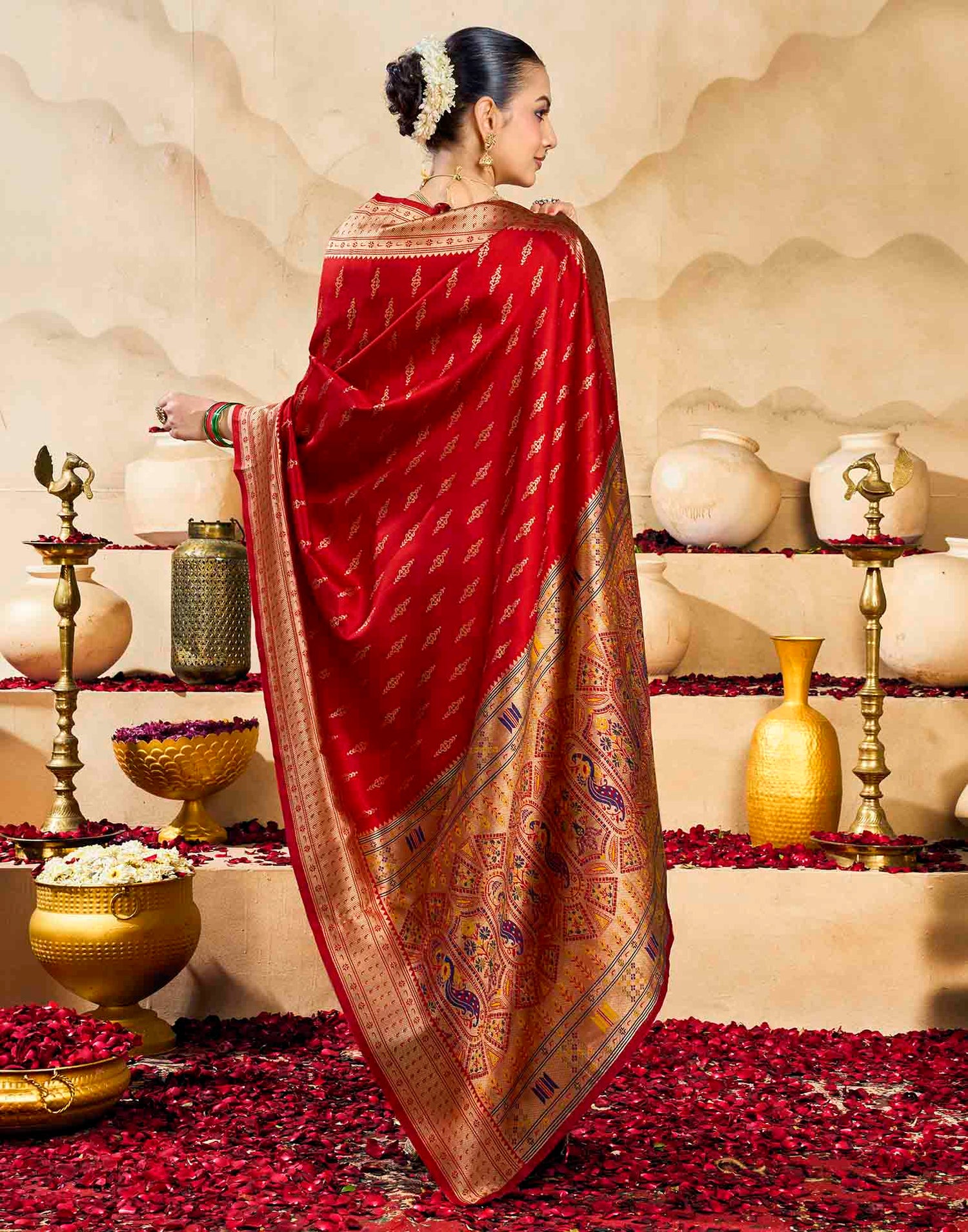 Red Silk Woven Paithani Saree